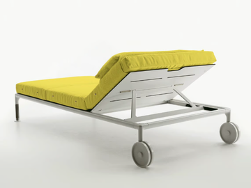 SPRINGTIME - Recliner fabric sun lounger with castors by B&B Italia Outdoor - view 3